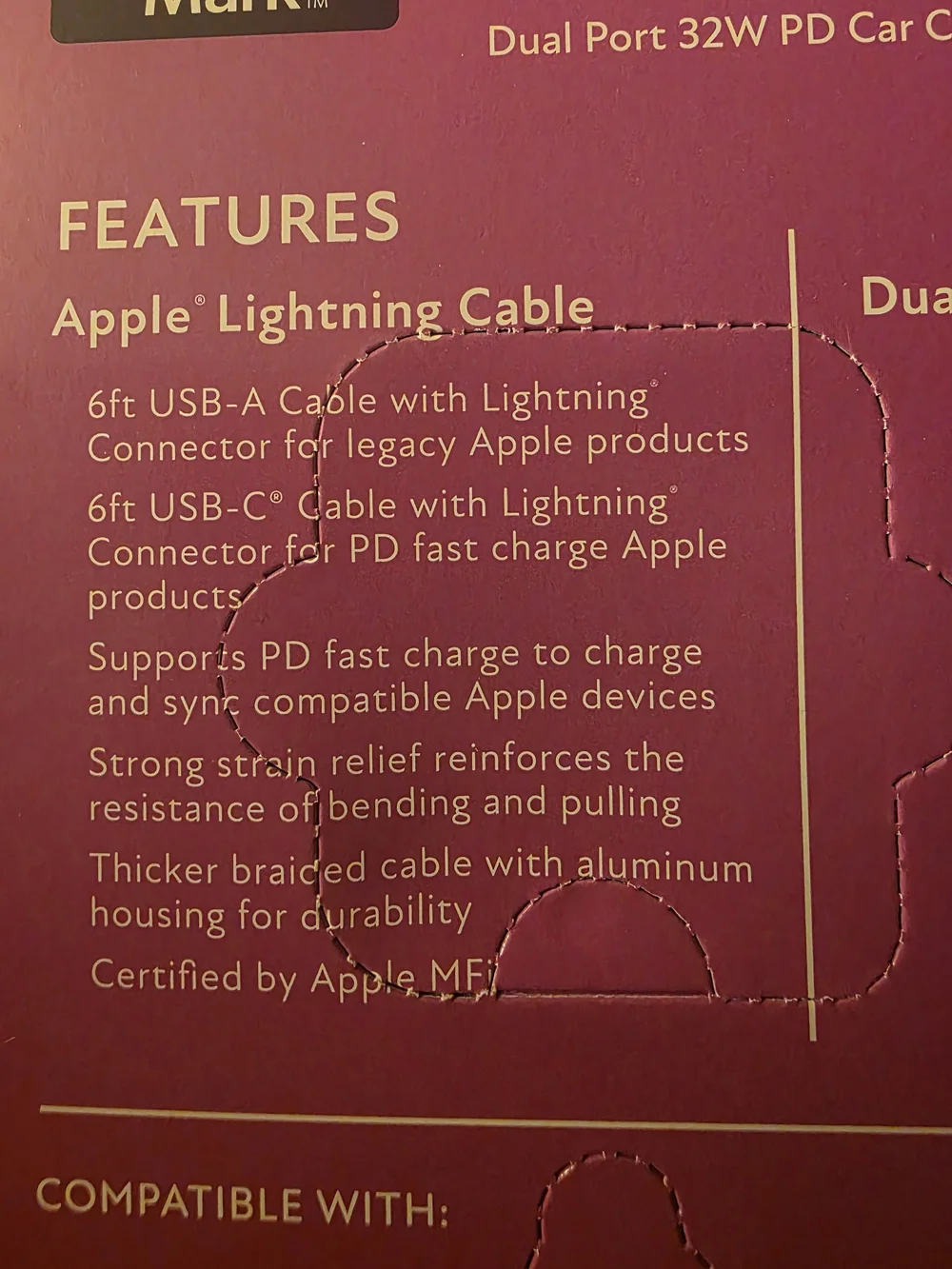 Iphone Member's Mark Power Kit with Lightning Connector - Silver and White